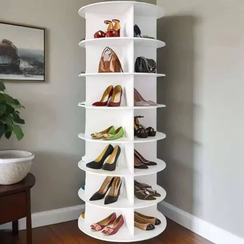 7 step 360 rotating shoe rack